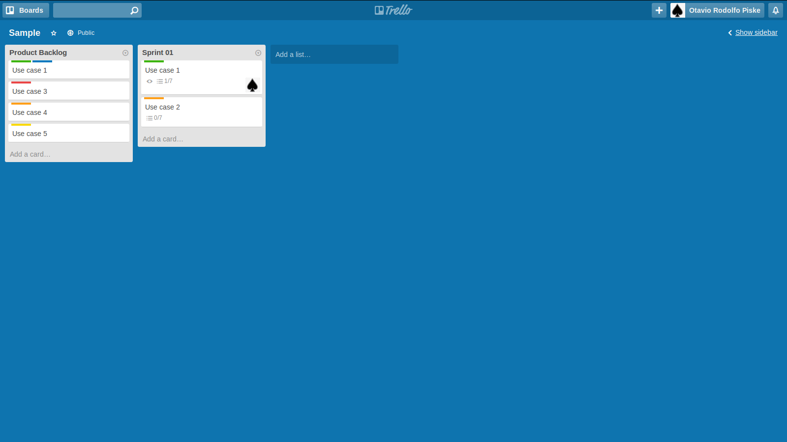 Sample Trello board